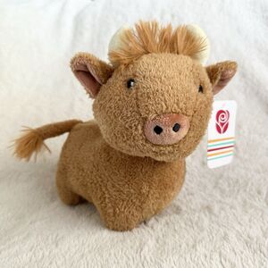 American Greetings Brown Highland Cow 8" Plush Stuffed Animal With Tags